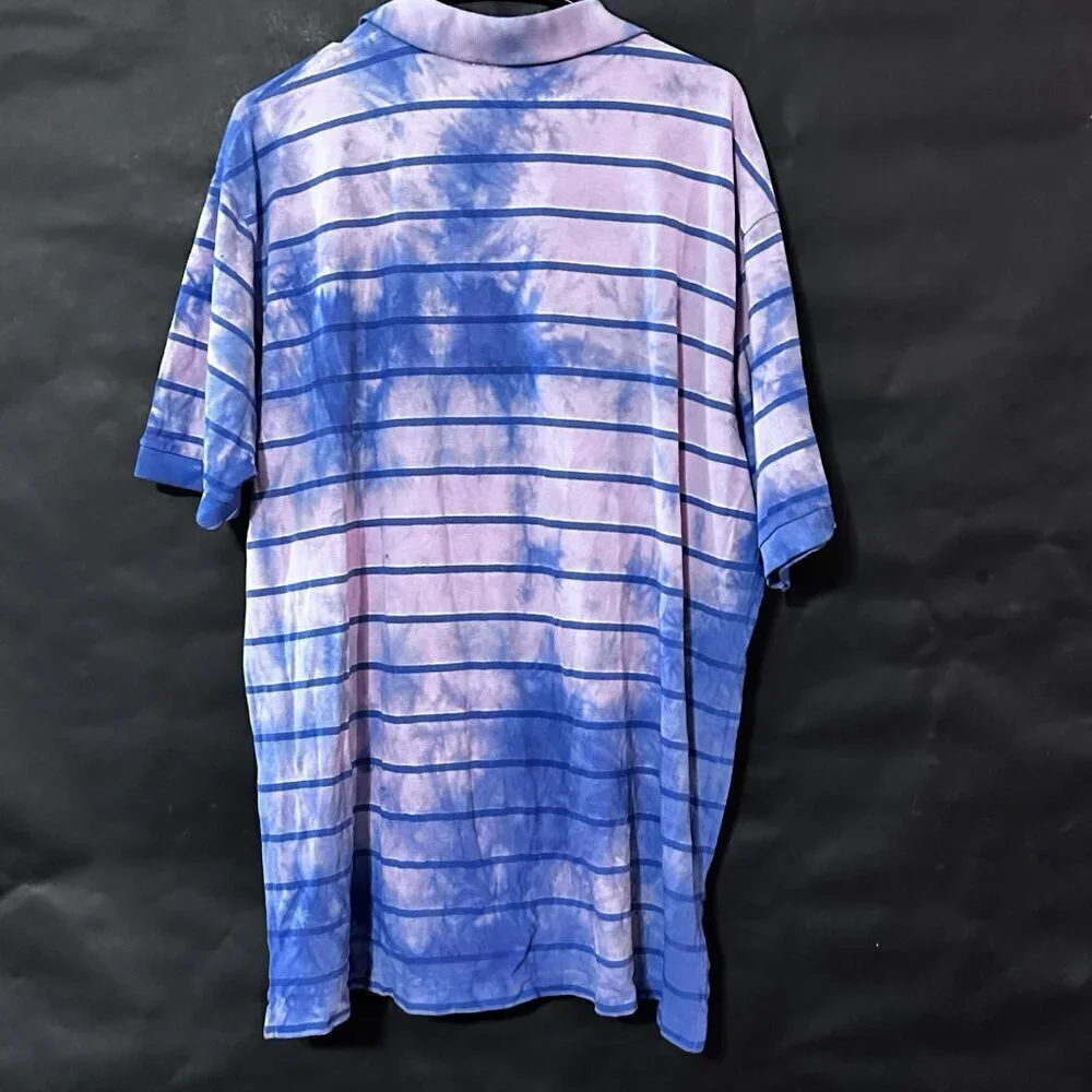 Ralph Lauren Polo Size 2XL Shirt Purple Tie Dye Acid Wash Grunge Golf XXL Pink